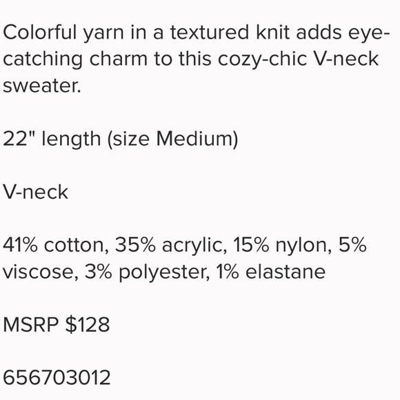 🧶NWT🤩|•FREE PEOPLE•| Cozy-Chic V-Neck Sweater🧶 - Picture 8 of 10